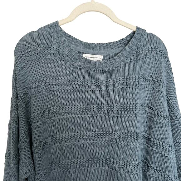 Cupcakes & Cashmere Textured Knit Sweater Blue Women's XL - Picture 5 of 9